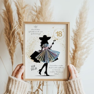 18th Birthday Money Gift for Girls, Gift Certificate for Women, Girlfriend, Daughter, Gift Wrapping, Personalized Gift Idea, PDF Instant Download image 3