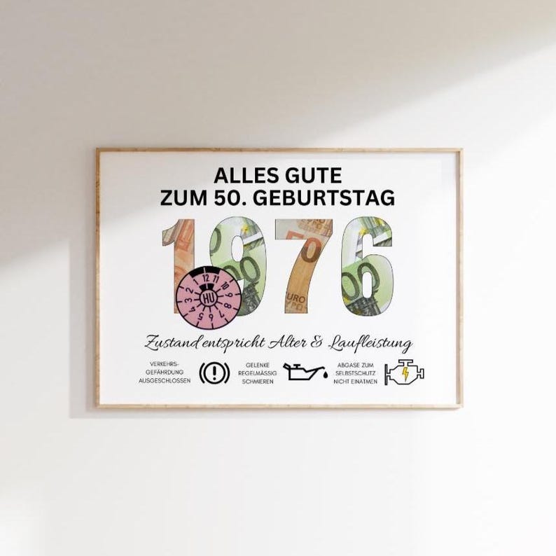 Geldcadeau voor de 50e verjaardag van een man - direct downloaden - grappig DIY verjaardagscadeau-idee | PDF downloaden - zelf printen afbeelding 5