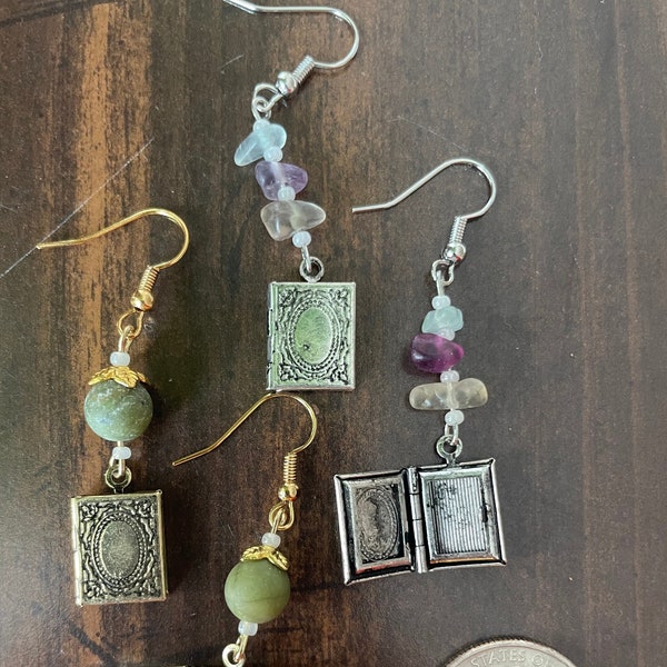 Book Locket Earrings