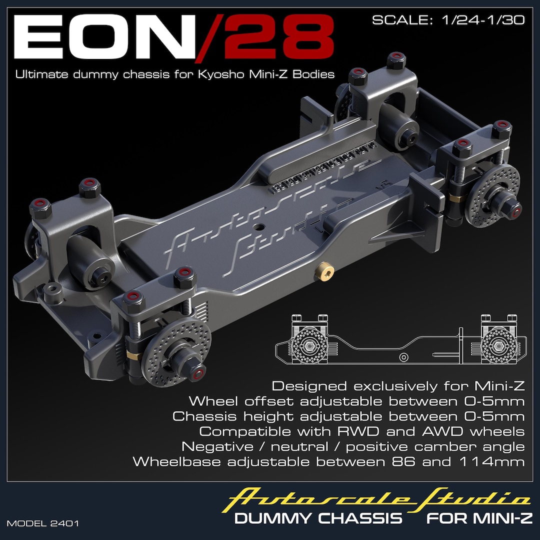 mimiページ AUTOSCALESTUDIO EON/28 Ultimate Dummy Chassis for Kyosho Mini-z
