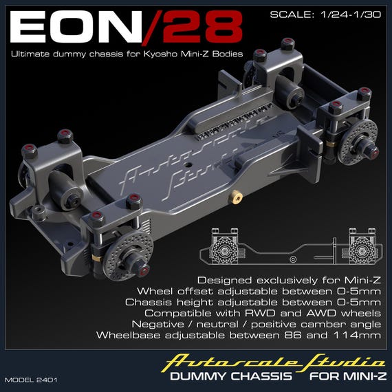 AUTOSCALESTUDIO EON/28 Ultimate Dummy Chassis for Kyosho Mini-z