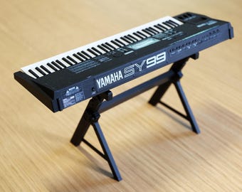 Miniature Yamaha SY99 Synthesizer: 1/6 Scale Collectible with Flightcase