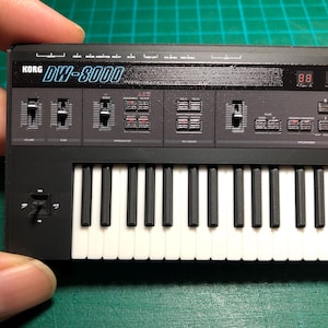Miniature KORG DW8000 Synthesizer: 1/6 Scale Collectible with Flightcase