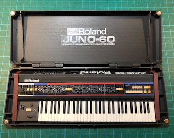 Miniature Roland JUNO60 Synthesizer: 1/6 Scale Collectible with Flightcase