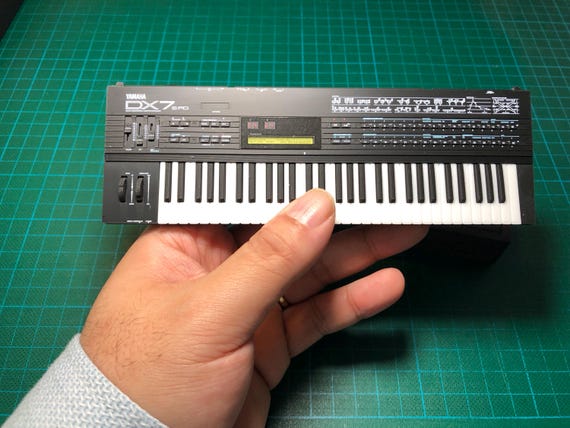 Miniature Yamaha DX7 II FD Synthesizer: 1/6 Scale Collectible With