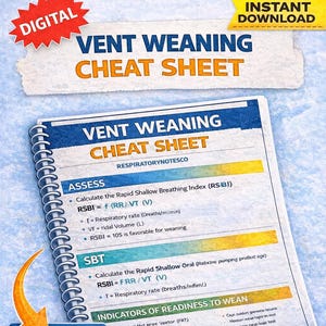 Ventilator Weaning Study Guide | Cheat Sheet for Respiratory Therapists Notes & Nurse Students | Doctors