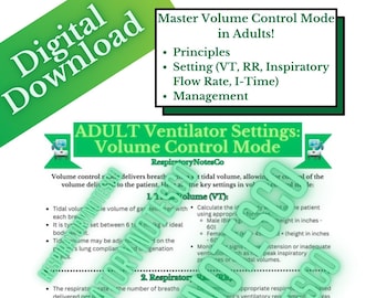 Mechanical Ventilation Study Guide | Respiratory Therapy Cheat Sheet (Digital Download)