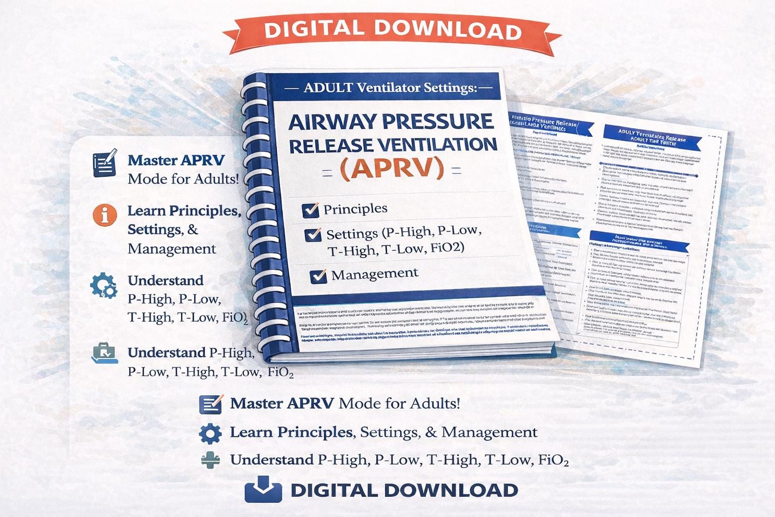 APRV Mechanical Ventilation Study Guide | Respiratory Therapy (digital ...