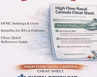 Guide d'étude des canules nasales à haut débit | Aide-mémoire pour la thérapie respiratoire (téléchargement numérique)