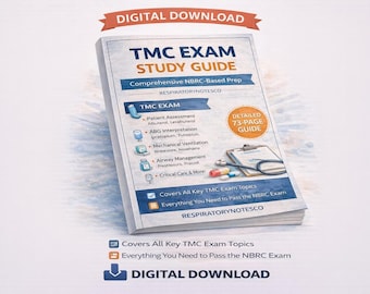 TMC Exam Study Guide | NBRC-Based Prep, Therapist Multiple-Choice (Digital Download)