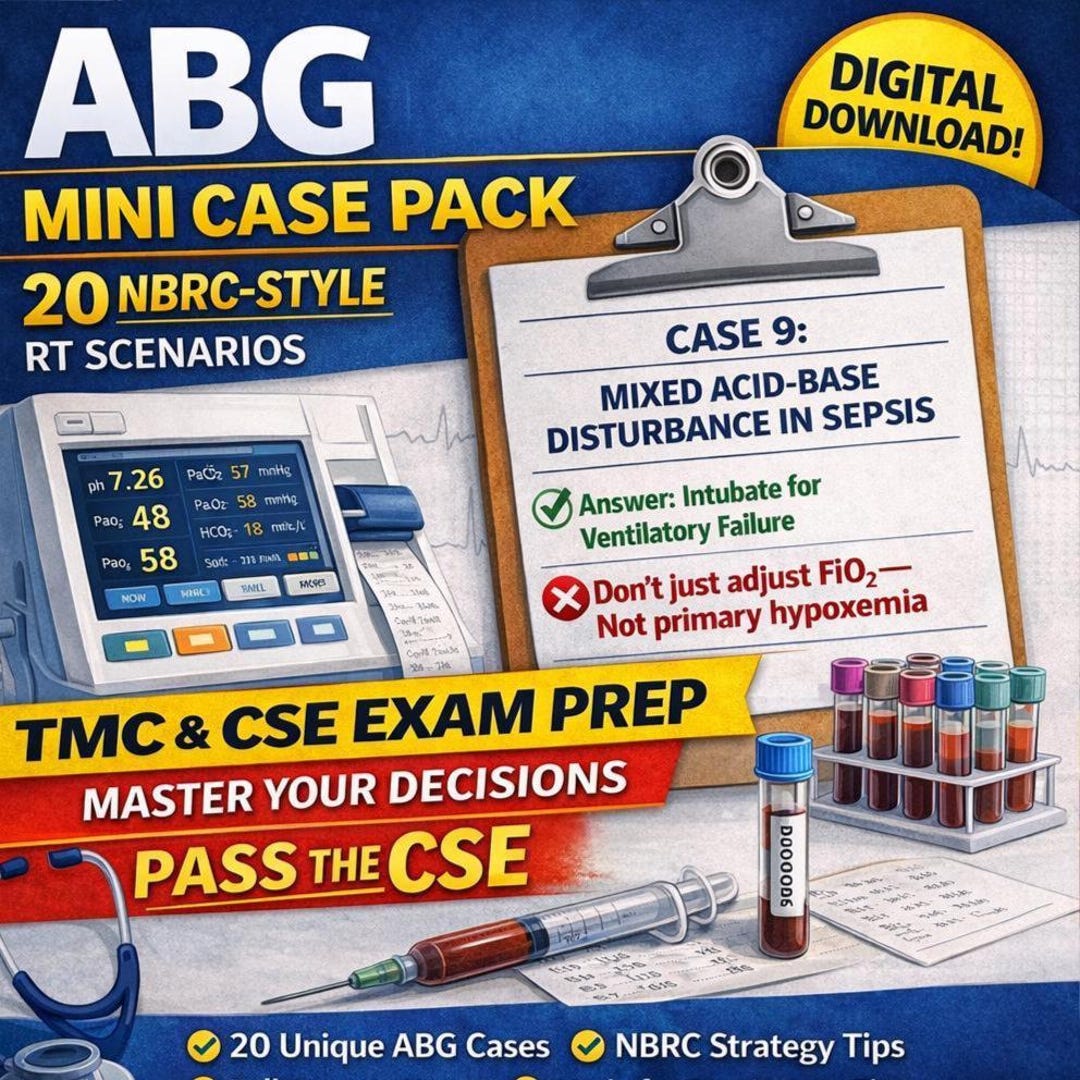 CSE Prep ABG Interpretation Mini Case Pack | 20 Nbrc-style Scenarios ...