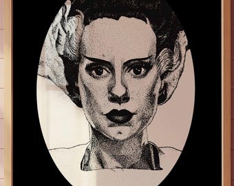 La novia de Frankenstein / Elizabeth Frankenstein de Elsa Lanchester / Impresión de póster de bellas artes