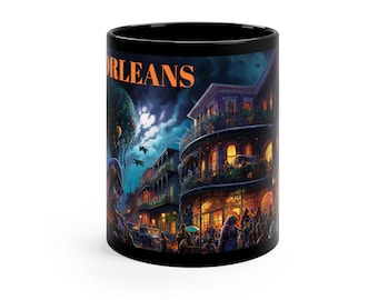 New Orleans Mug, City In Louisiana Mug, Mardi Gras Party, Travel Souvenir, 11oz Large Ceramic Coffee Mug, Cityscape Tea Cup, Going Away Gift