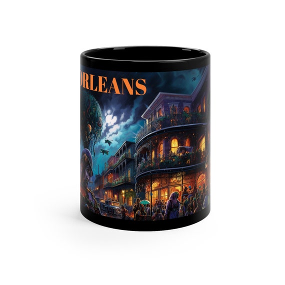 New Orleans Mug, City In Louisiana Mug, Mardi Gras Party, Travel Souvenir, 11oz Large Ceramic Coffee Mug, Cityscape Tea Cup, Going Away Gift