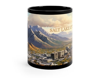 Salt Lake City Mug | Utah Souvenir, Urban Oasis, 11oz Ceramic Coffee Cup, Cityscape Tea Mug, Going Away Gift