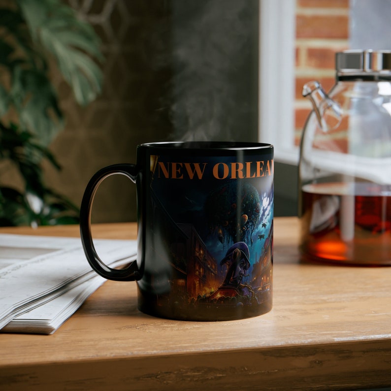 New Orleans Mug, City In Louisiana Mug, Mardi Gras Party, Travel Souvenir, 11oz Large Ceramic Coffee Mug, Cityscape Tea Cup, Going Away Gift image 6