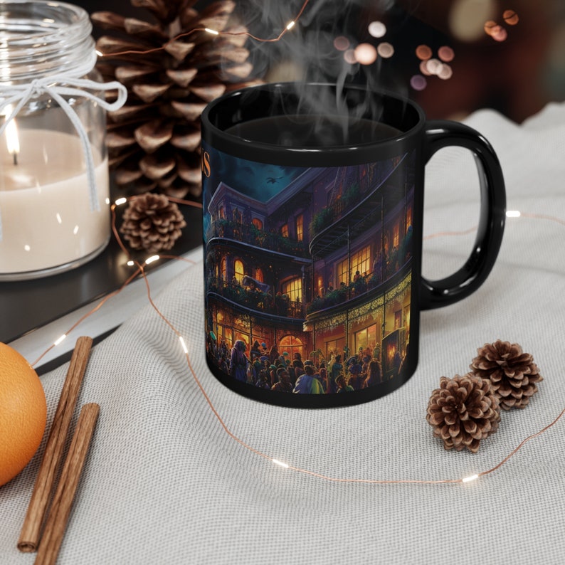 New Orleans Mug, City In Louisiana Mug, Mardi Gras Party, Travel Souvenir, 11oz Large Ceramic Coffee Mug, Cityscape Tea Cup, Going Away Gift image 4