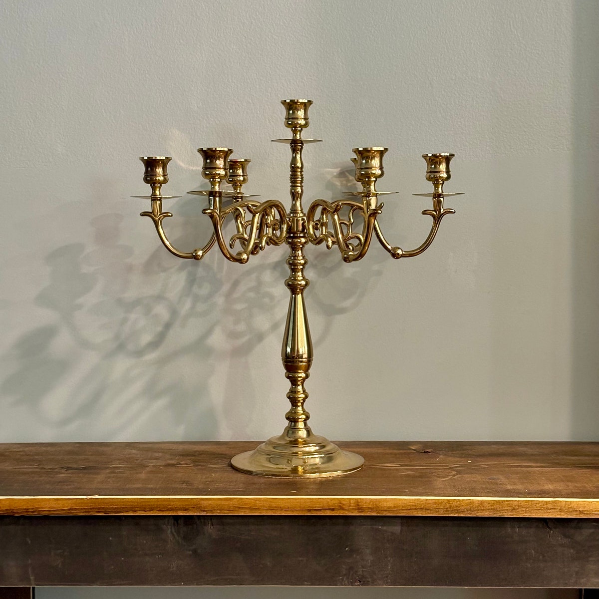 Vintage Brass Candelabra by Baldwin 7 Light Candelabra Centerpiece Rare Elegance Made in USA - Etsy