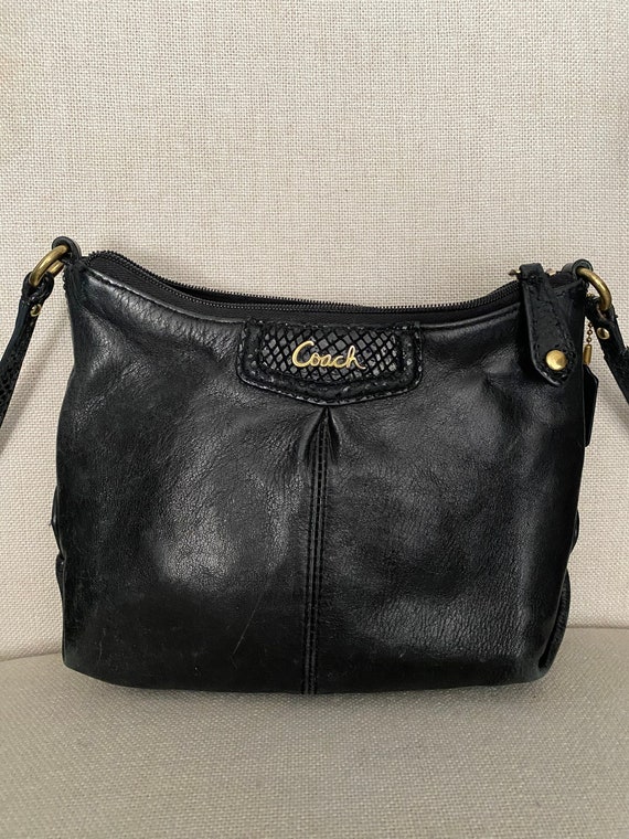 Coach Mini Crossbody Purse Black pebbled leather 53034 pouch | eBay