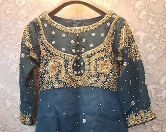 Indian Dress, Wedding Dress, Tissue Organza Kurti with Net Dupatta & Plain Lehenga, Pakistani Dress, Dresses For Women