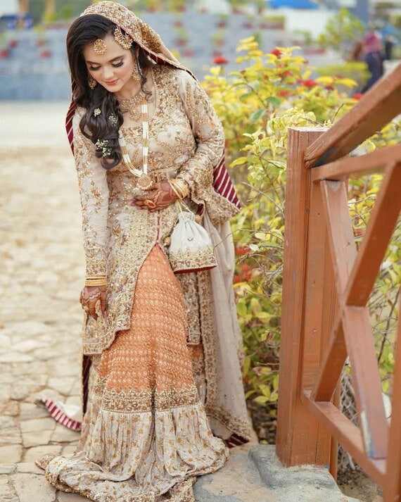 Chiffon hot sale bridal lehenga