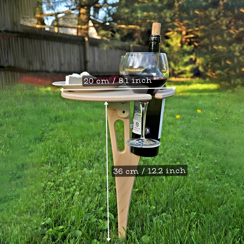 Weintisch Runder Holztisch WeinPicknicktisch tragbarer Etsy.de