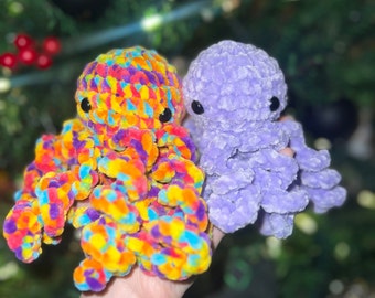 Crocheted Octopus Plushie Handmade Small Octopus - Christmas Stocking Stuffer