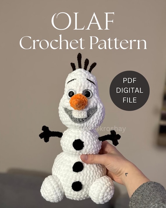 Doudou Olaf Peluche Fait Main Au Crochet En Laine Personnalisé