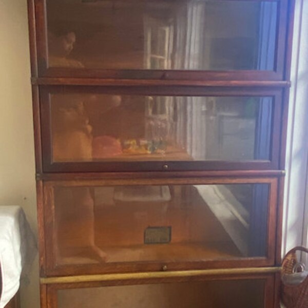 Globe Wernicke Barrister Bookcase with Drawer and Original Glass