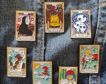 Pin del tarot Totoro Princesa Mononoke Miyazaki Ghibli negro