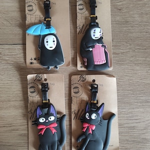 Etiqueta de equipaje de dibujos animados, etiqueta de equipaje lindo kawaii