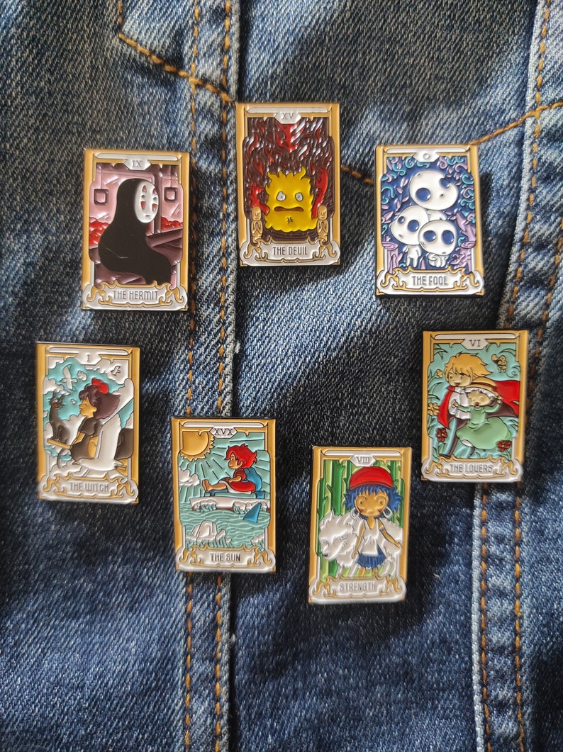 Pin del tarot Totoro Princesa Mononoke Miyazaki Ghibli negro H