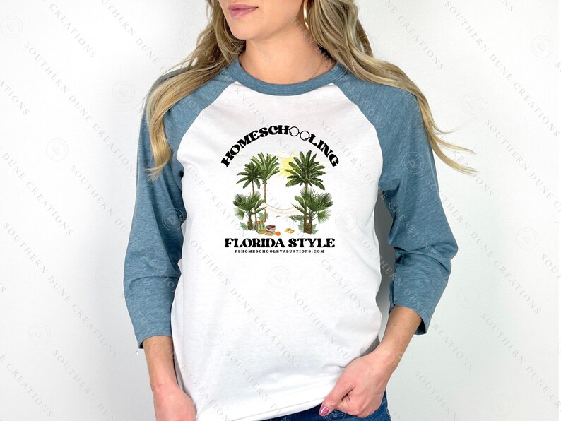 Homeschooling Florida Style T-shirt Raglan Baseball Tee image 5