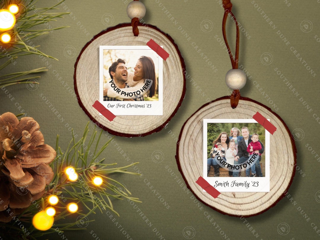 Customizable Polaroid Style Photo Ornament Christmas Card - Etsy