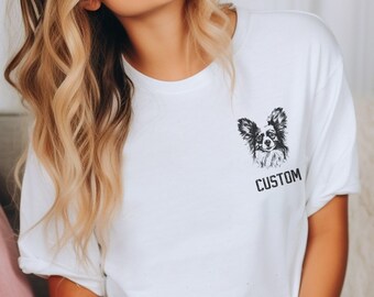 Camisa Papillon personalizada, camiseta Papillon personalizada, camiseta de mamá Papillon, camisa de papá Papillon, regalos de amante de Papillon con nombre personalizado