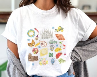 Aesthetic Vintage Italy Shirt,  Graphic Tees For Women,  Boho Shirt, Comfort Colors Summer Italian Shirt, Trip to Italy Tee, Italian Holiday