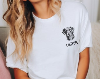 Gepersonaliseerde Catahoula shirt, aangepaste Catahoula Leopard Dog T-shirt, Catahoula moeder papa shirt, aangepaste naam Catahoula Leopard hond minnaar geschenken