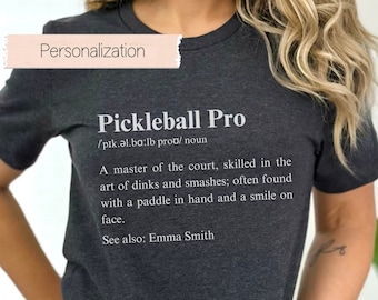 Custom Unisex Pickleball Pro Shirt, Personalized Pickleball Player T-shirt, Funny Pickleball Tee, Gift for Pickleball Player, Pickleball Tee