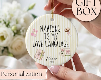 Personalized Mahjong Ornament, Custom Mahjong Gift, Merry Mahjong, Mahjong Team Gift, First Year Mahjong, Mahjong Gift Ideas