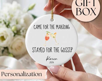 Personalized Mahjong Ornament, Custom Mahjong Gift, Merry Mahjong, Mahjong Team Gift, First Year Mahjong, Mahjong Gift Ideas