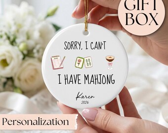Personalized Mahjong Ornament, Custom Mahjong Gift, Merry Mahjong, Mahjong Team Gift, First Year Mahjong, Mahjong Gift Ideas