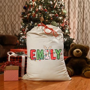 Personalized Santa Sack, Christmas Gift Bag, Christmas Santa Sack, Christmas Toy Bag, Personalized Christmas Gift Bag Sack, Christmas Gift 1