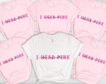 I Wear Pink for Custom Shirt, Personalize Family Breast Cancer Shirt, Cancer Awareness Shirt, Pink Ribbon Shirt,Breast Cancer Support Gift 2