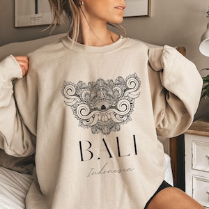 Bali Sweatshirt, Bali Indonesia Sweatshirt, Trendy Sweatshirt, Indonesia Vacation Trip, Bali Minimalist Style Sweatshirt, Travel Sweater, 12