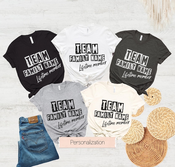 Camisetas familiares de equipo, regalo para miembros de por vida