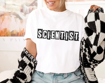 Scientist Shirt, Unisex Retro Grunge Scientist T-shirt, Science Tee, Birthday Gift for Scientist, Science Teacher Shirt, Stem Student Shirt