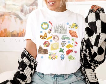 T-shirt vintage italien esthétique, T-shirts graphiques pour femmes, T-shirt bohème, Sweat-shirt d'été italien, T-shirt voyage en Italie, Sweat-shirt vacances en Italie