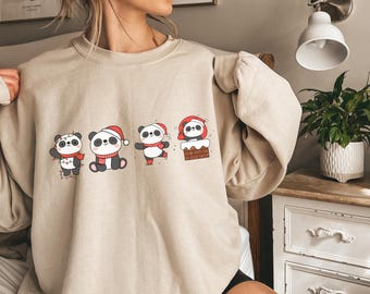 Panda Christmas Sweatshirt, Christmas Sweatshirt,Christmas Gift,Panda Lover Shirt, Christmas Panda Shirt, Animals Farm Shirt,Christmas Shirt