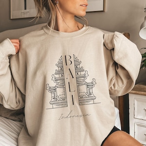 Bali Sweatshirt, Bali Indonesia Sweatshirt, Trendy Sweatshirt, Indonesia Vacation Trip, Bali Minimalist Style Sweatshirt, Travel Sweater, 8