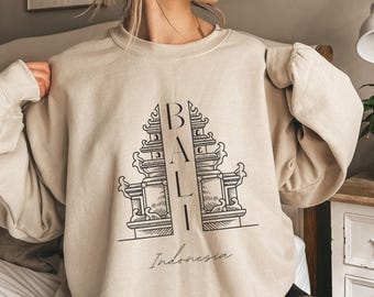 Sweat-shirt Bali, Sweat-shirt Indonésie, Sweat-shirt tendance, Voyage en Indonésie, Sweat-shirt style minimaliste Bali, Pull de voyage, 8